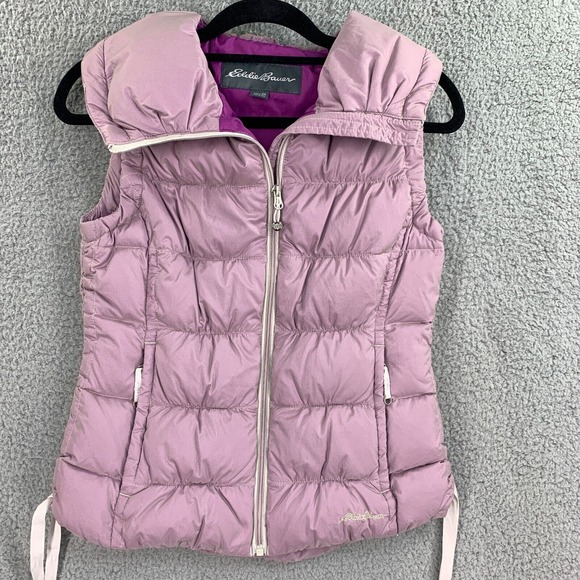 Eddie Bauer Down Fill Vest Womens Jacket Puffer XS Purple Zip - Picture 4 of 16